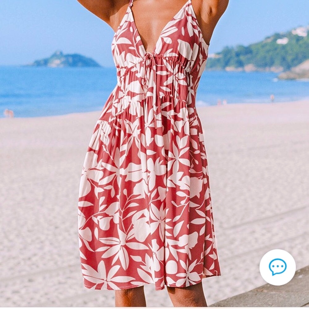 Allyson thin strap floral A-shape dress